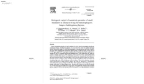 Biological control of nematode parasites of small ruminants in Malaysia using the nematophagous fungus Duddingtonia flagrans