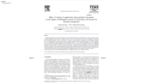 Effect of timing of application and population dynamics on the degree of biological control of Sclerotinia sclerotiorum by bacterial antagonists