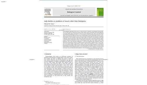 Lady beetles as predators of insects other than Hemiptera