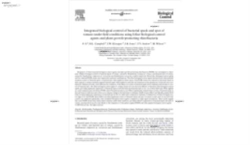 Integrated biological control of bacterial speck and spot of tomato under Weld conditions using foliar biological control agents and plant growth-promoting rhizobacteria
