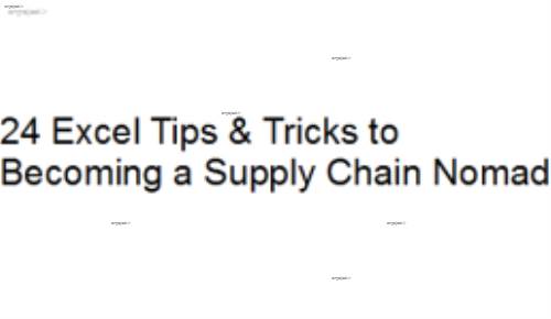 ترفندهاي اكسل برای متخصصان زنجيره تامين