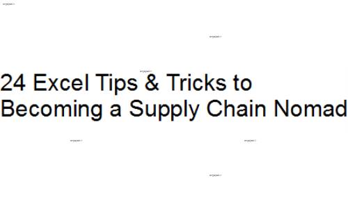 ترفندهاي اكسل برای متخصصان زنجيره تامين ترفندهاي اكسل برای متخصصان زنجيره تامين