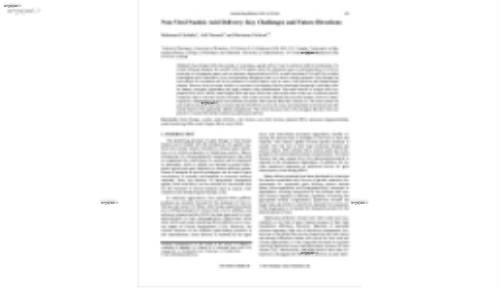 ترجمه تخصصی مقاله:Non-Viral Nucleic Acid Delivery: Key Challenges and Future Directions،تحویل اسید نوکلئیک غیر ویروسی: چالش های کلیدی و مسیرهای آینده