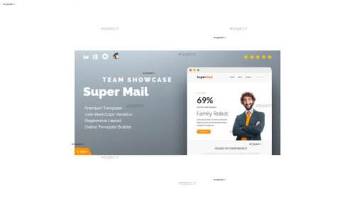 قالب HTML ایمیل و خبرنامه SuperMail Team Showcase همراه با صفحه ساز آنلاین قالب HTML ایمیل و خبرنامه SuperMail Team Showcase همراه با صفحه ساز آنلاین