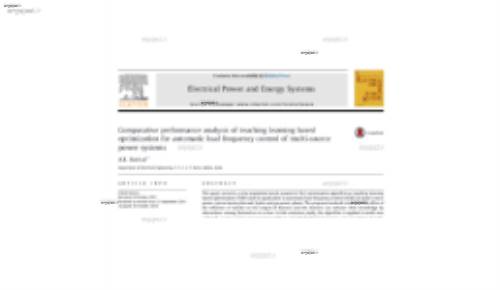 تجزیه و تحلیل مقایسه ای کنترل بار فرکانس خودکار سیستم دو ناحیه ای با الگوریتم های فراابتکاری