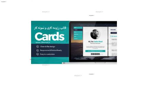 دانلود قالب HTML رزومه کاری و نمونه کار Cards