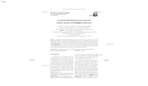 Astatistical distribution texton feature for synthetic aperture radar image classification∗