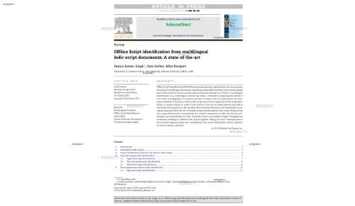 Offline Script Identification from multilingual Indic-script documents: A state-of-the-art