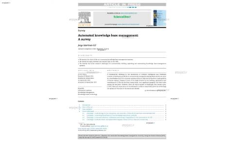 Automated knowledge base management: A survey