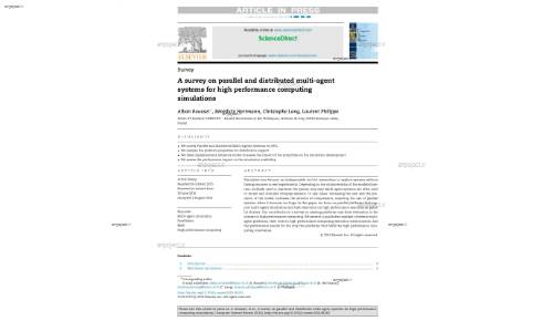 A survey on parallel and distributed multi-agent systems for high performance computing simulations