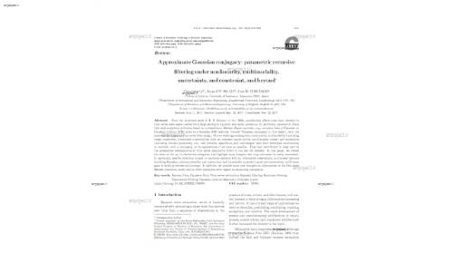 ApproximateGaussian conjugacy: parametric recursive filtering under nonlinearity,multimodality, uncertainty, and constraint, and beyond
