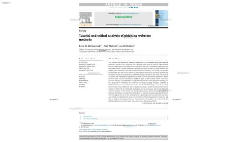 Tutorial and critical analysis of phishing websites methods