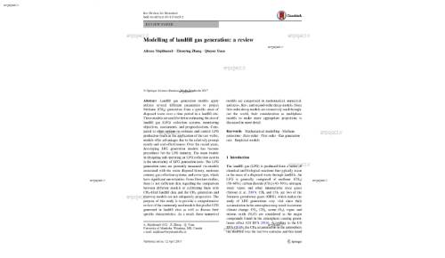 Modelling of landfill gas generation: a review