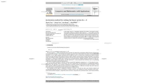 An iteration method for solving the linear system Ax = b