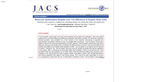Molecular Optimization Enables over 13 Efficiency in Organic Solar Cells