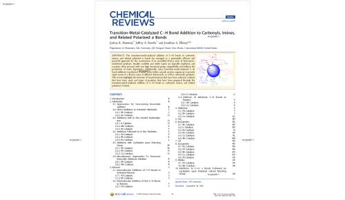 Transition-Metal-Catalyzed C−H Bond Addition to Carbonyls, Imines, and Related Polarized π Bonds