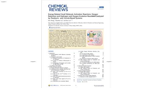 Energy-Related Small Molecule Activation Reactions: Oxygen Reduction and Hydrogen and Oxygen Evolution Reactions Catalyzed by Porphyrin- and Corrole-Based Systems
