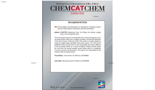 Photocatalytic decontamination of wastewater containing organic dyes by metal-organic frameworks and their derivatives