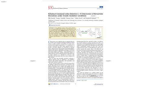 Palladium-Catalyzed ortho-Selective C−H Chlorination of Benzamide Derivatives under Anodic Oxidation Conditions