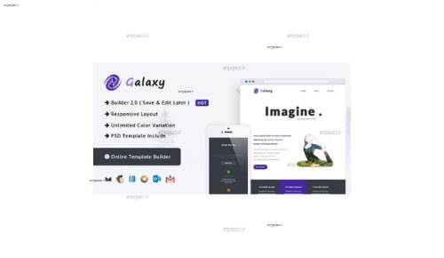 قالب HTML ایمیل و خبرنامه Galaxy با قابلیت صفحه ساز آنلاین